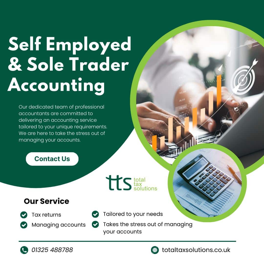 A graphic that says 'self employed & sole trader accounting'.